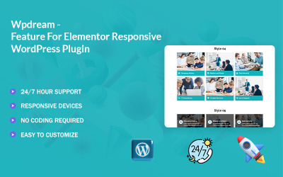 Wpdream - Elementor WordPress Eklentisi için Özellik Simgesi ve Resim Kutusu