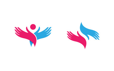 Concept d&amp;#39;aide manuelle ensemble Conception d&amp;#39;illustration de logo v.2