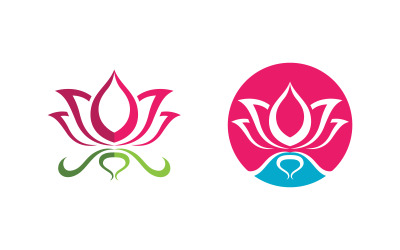 Fleur de lotus Logo Salon de beauté Cosmétique Soins de la peau Icône vectorielle Design v.192