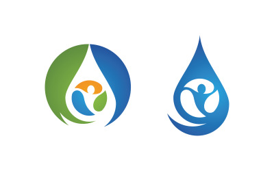 Modèle de logo de plomberie avec goutte d&amp;#39;eau, illustration vectorielle v1.134