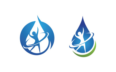 Modèle de logo de plomberie avec goutte d&amp;#39;eau, illustration vectorielle v1.135