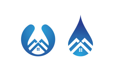 Modèle de logo de plomberie avec goutte d&amp;#39;eau, illustration vectorielle v1.138