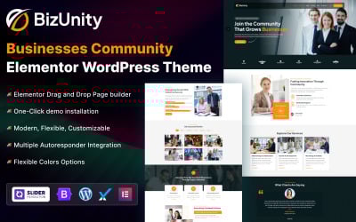 BizUnity — тема Elementor WordPress для бизнес-сообщества
