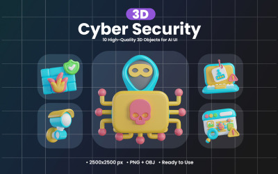 Cybersicherheit 3D-Symboldesign