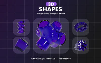 Геометричні фігури 3D Icon Pack