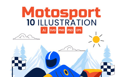 10 illustrationer för motorcykelracing