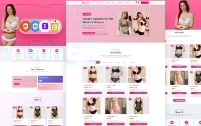 Glamour - Modelo de página de destino HTML para loja de lingerie