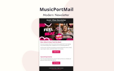 MusicPortMail – E-Mail-Newsletter-Vorlage für Konzerte, Musikveranstaltungen und Ticketbuchungen