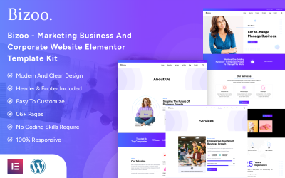Bizoo - Marketing Business and Corporate Website Elementor Template Kit