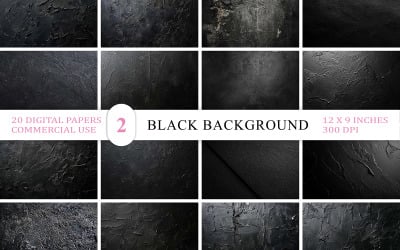 Dark Black Texture Backgrounds | Black Digital Paper Bundle | Seamless Texture | Black Background