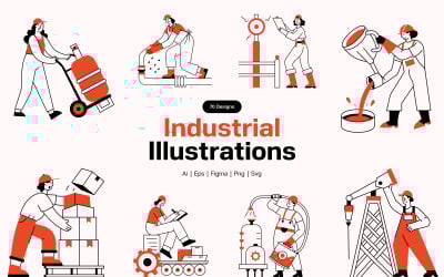 Industrial Illustrations Art Set