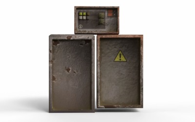 Modello 3D Lowpoly di scatole elettriche