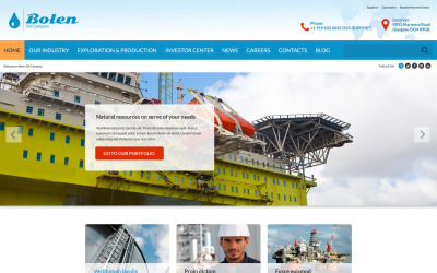 Modello di sito Web della compagnia petrolifera