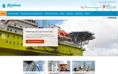 Modelo de site de empresa de petróleo