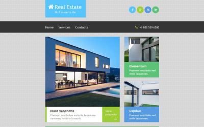 Plantilla De Boletín De Noticias Responsive para Sitio de Agencias inmobiliarias #52885