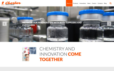 Website-Vorlage des Chemieunternehmens