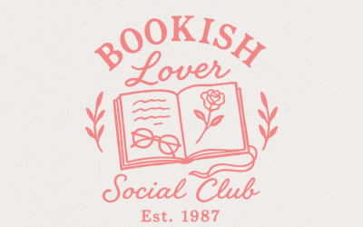 Bookish Lover Social Club PNG, Book Lover PNG, Reading Shirt, Vintage Academia Aesthetic, Reader