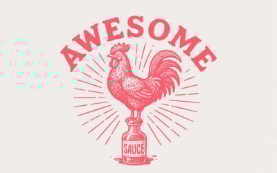 Awesome Sauce PNG, Retro Rooster Shirt, Funny Chicken Sublimation, Digital Download, Vintage