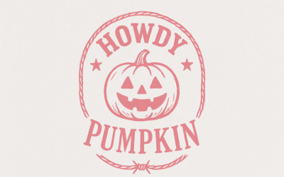 Howdy Pumpkin PNG, Western Fall PNG, Retro Halloween, Trendy Pumpkin PNG Download, Autumn