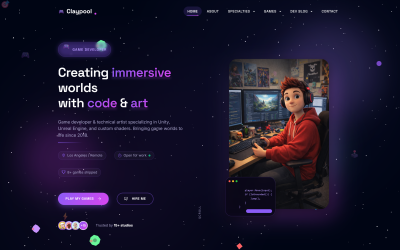 Claypool - Modèle de portfolio pour développeur de jeux vidéo professionnel