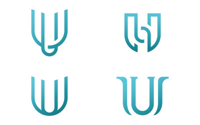 Design-Vorlagenelemente für das U-Buchstabenlogo. v13