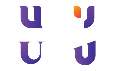 Design-Vorlagenelemente für das U-Buchstabenlogo. v15