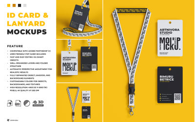 ID Card & Lanyard Mockup Sets