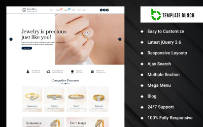 Mücevher Güvertesi - E-ticaret için Duyarlı Shopify Teması