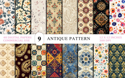 Timeless Ornamental Seamless Pattern Eternal Elegance Pattern Golden Era Pattern Bundle