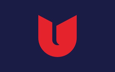 U Letter logo design template elements. v11