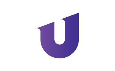 U Letter logo design template elements. v12
