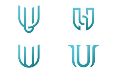 U Letter logo design template elements. v13