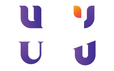 U Letter logo design template elements. v15