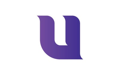 U Letter logo design template elements. v3