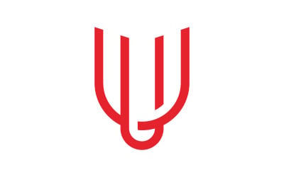 U Letter logo design template elements. v4
