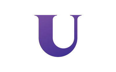 U Letter logo design template elements. v6