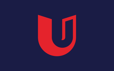 U Letter logo design template elements. v7