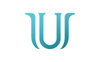 U Letter logo design template elements. v8