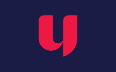 U Letter logo design template elements. v9