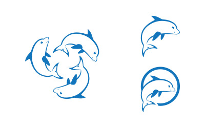 Balık Logosu şablonu simge tasarım çizimi v.2