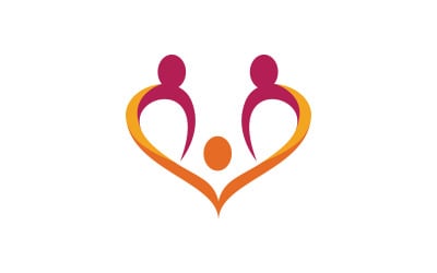 Human care Love adoption group network and social logo design v.9
