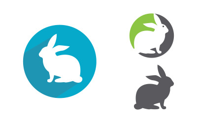 Modelo de design de ilustração de ícone de logotipo de coelho fofo v.1