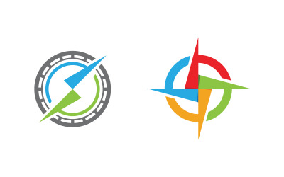 Modern Compass Logo vector ion illustration design v.9