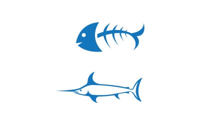 Rybí logo šablona ikony designu ilustrace v.3