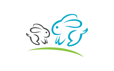 Söt kaninlogotyp ikon illustration designmall v.3