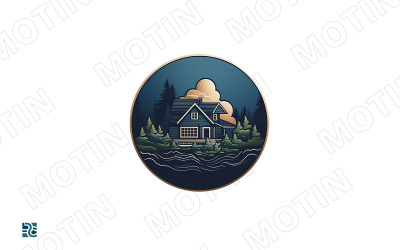 Tranquil Cabin in a Forest by a Serene Lake During Twilight