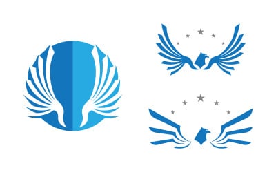Eagle hawk wing icon Template logo design v1.21