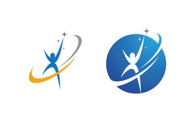 Healthy life Human fit sport logo sign illustration v.303