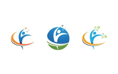 Healthy life Human fit sport logo sign illustration v.305