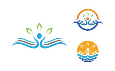 Healthy life Human fit sport logo sign illustration v.307